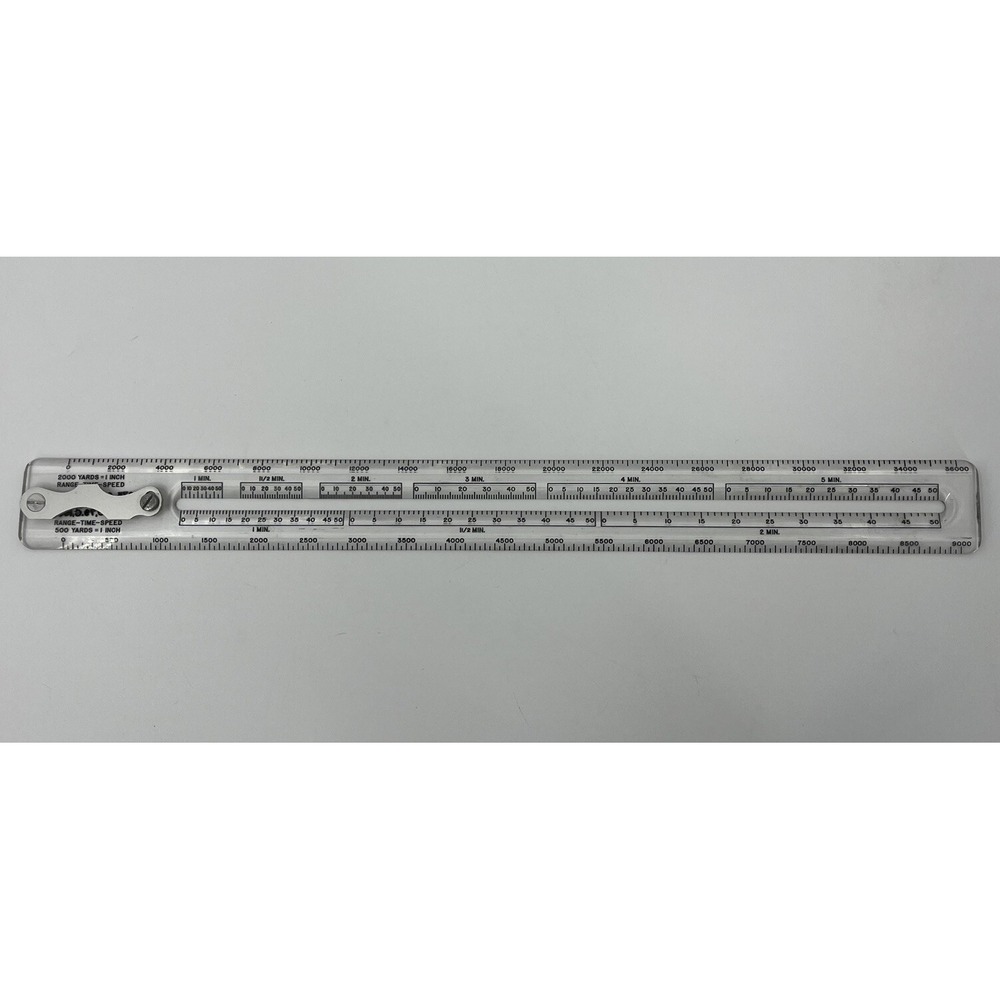 Vintage Lutz US Range Time Speed Ruler Calculator Transparent See Thru